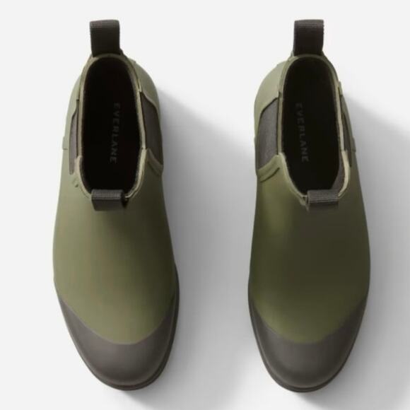 Everlane The Rain Boot Forest Green Black Chunky Chelsea Waterproof Sz 10 NEW - Picture 4 of 16